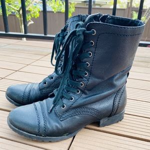 Black combat shoes